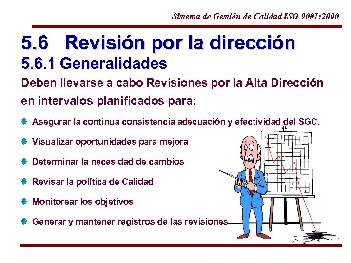 Sistema de Gestión de Calidad ISO 9001: 2000 5. 6 Revisión por la dirección