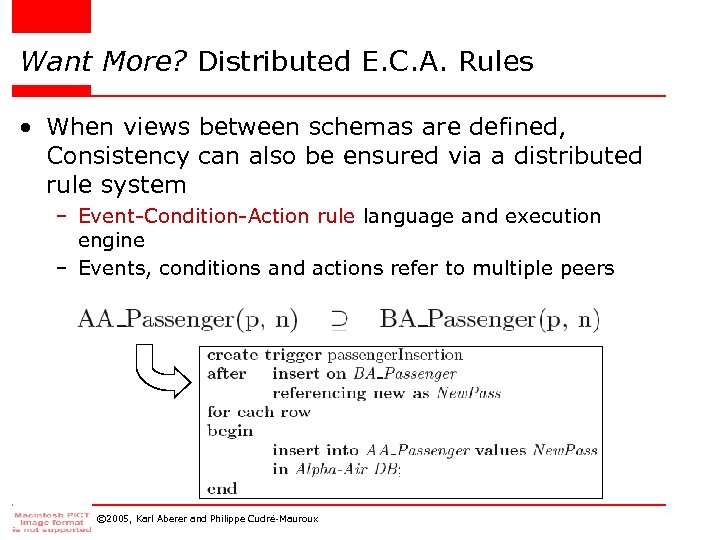 Want More? Distributed E. C. A. Rules • When views between schemas are defined,
