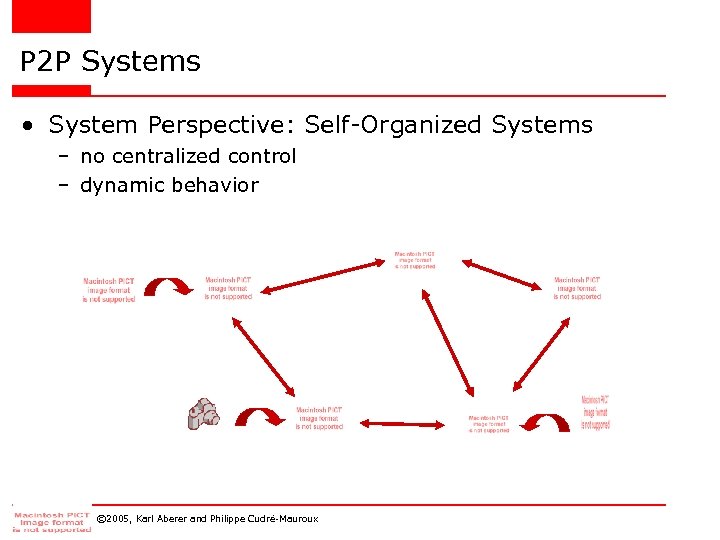 P 2 P Systems • System Perspective: Self-Organized Systems – no centralized control –
