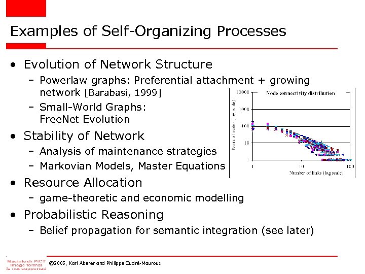 Examples of Self-Organizing Processes • Evolution of Network Structure – Powerlaw graphs: Preferential attachment