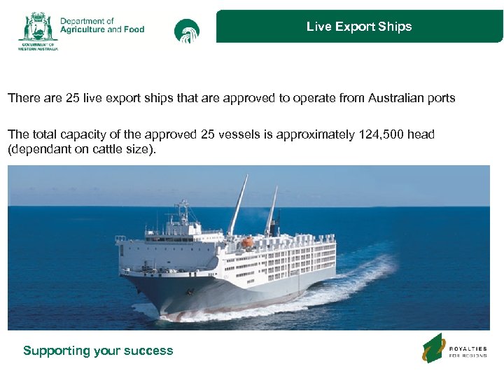 Live Export Ships There are 25 live export ships that are approved to operate