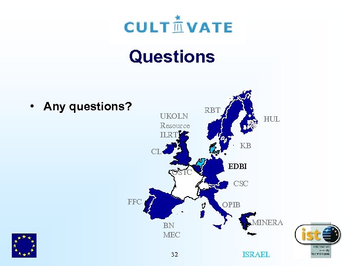 Questions • Any questions? UKOLN Resource ILRT RBT HUL KB CL OSTC EDBI CSC