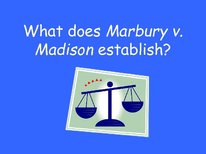 What does Marbury v. Madison establish? 