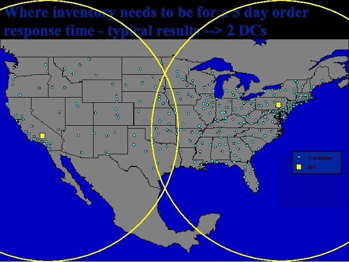 Where inventory needs to be for a 5 day order response time - typical