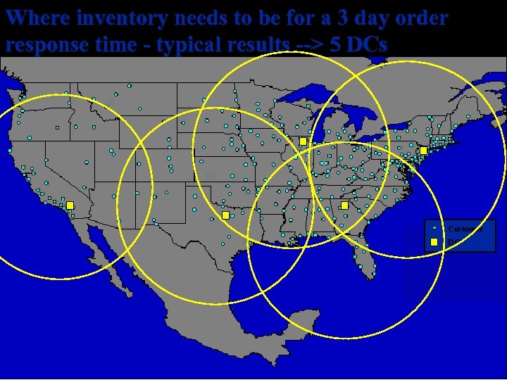 Where inventory needs to be for a 3 day order response time - typical