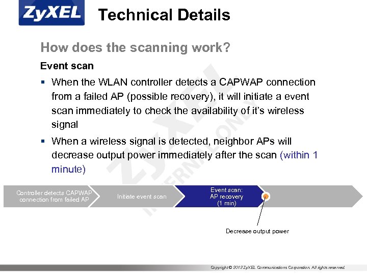 Technical Details How does the scanning work? Event scan § When the WLAN controller