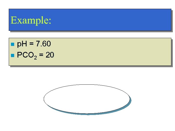 Example: p. H = 7. 60 n PCO 2 = 20 n Respiratory Alkalosis!