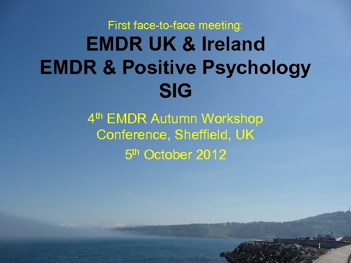 First face-to-face meeting: EMDR UK & Ireland EMDR & Positive Psychology SIG 4 th