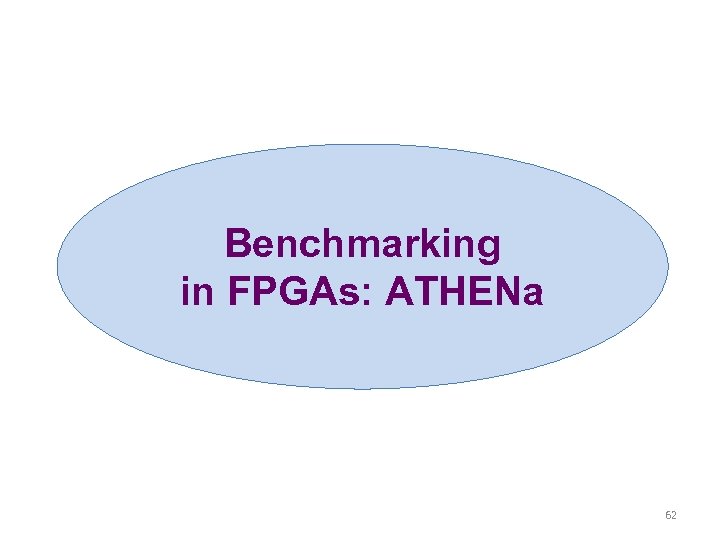 Benchmarking in FPGAs: ATHENa 62 