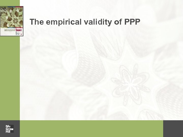 The empirical validity of PPP 