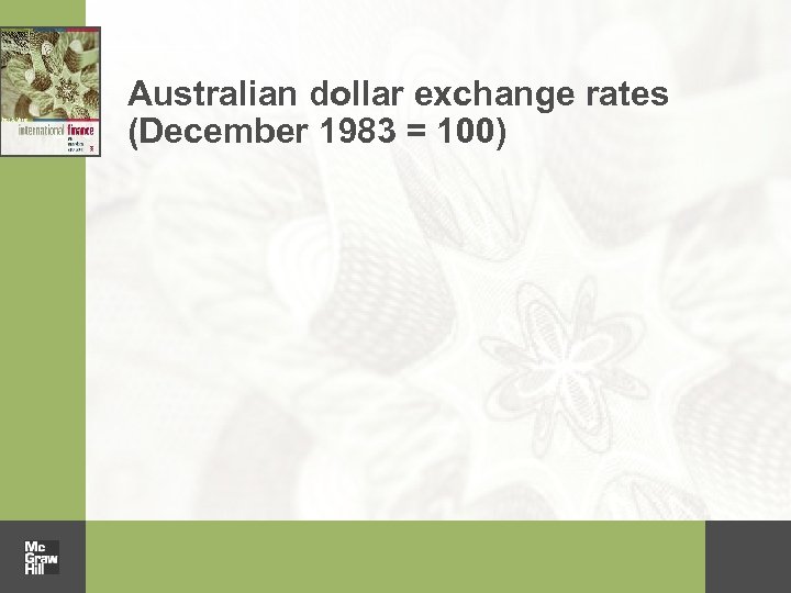 Australian dollar exchange rates (December 1983 = 100) 