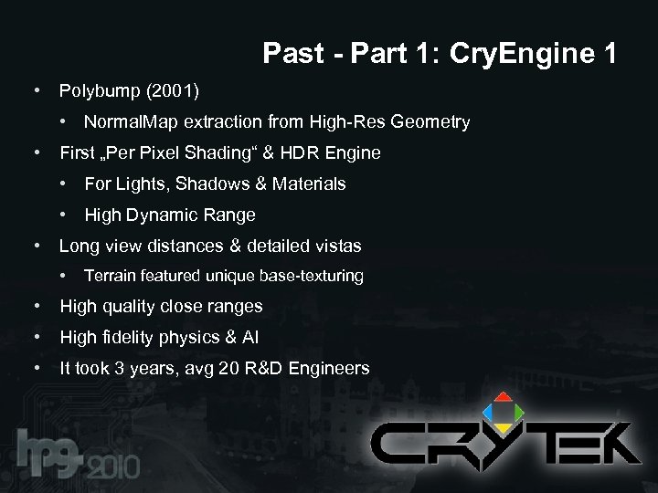Past - Part 1: Cry. Engine 1 • Polybump (2001) • Normal. Map extraction