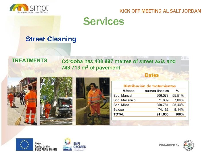 KICK OFF MEETING AL SALT JORDAN Services Street Cleaning TREATMENTS Córdoba has 430. 997