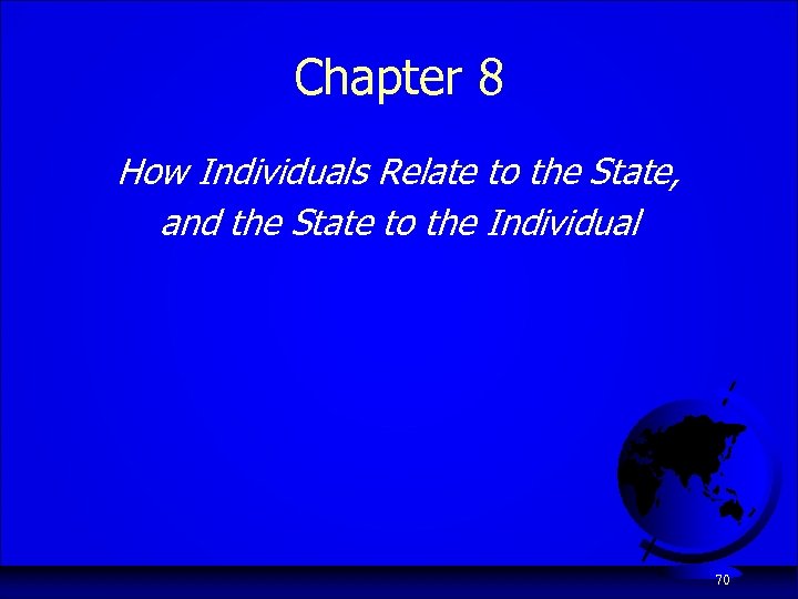 Chapter 8 How Individuals Relate to the State, and the State to the Individual