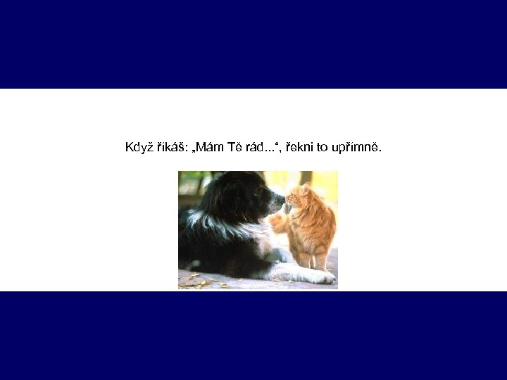 Když říkáš: „Mám Tě rád. . . “, řekni to upřímně. 