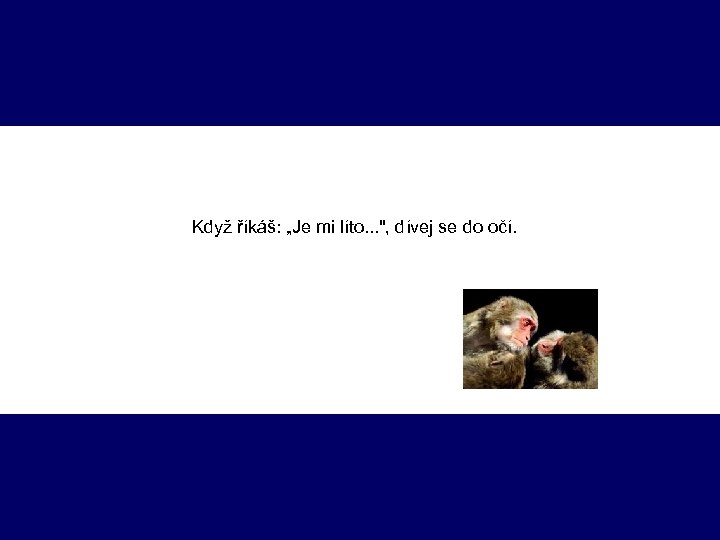 Když říkáš: „Je mi líto. . . ", dívej se do očí. 