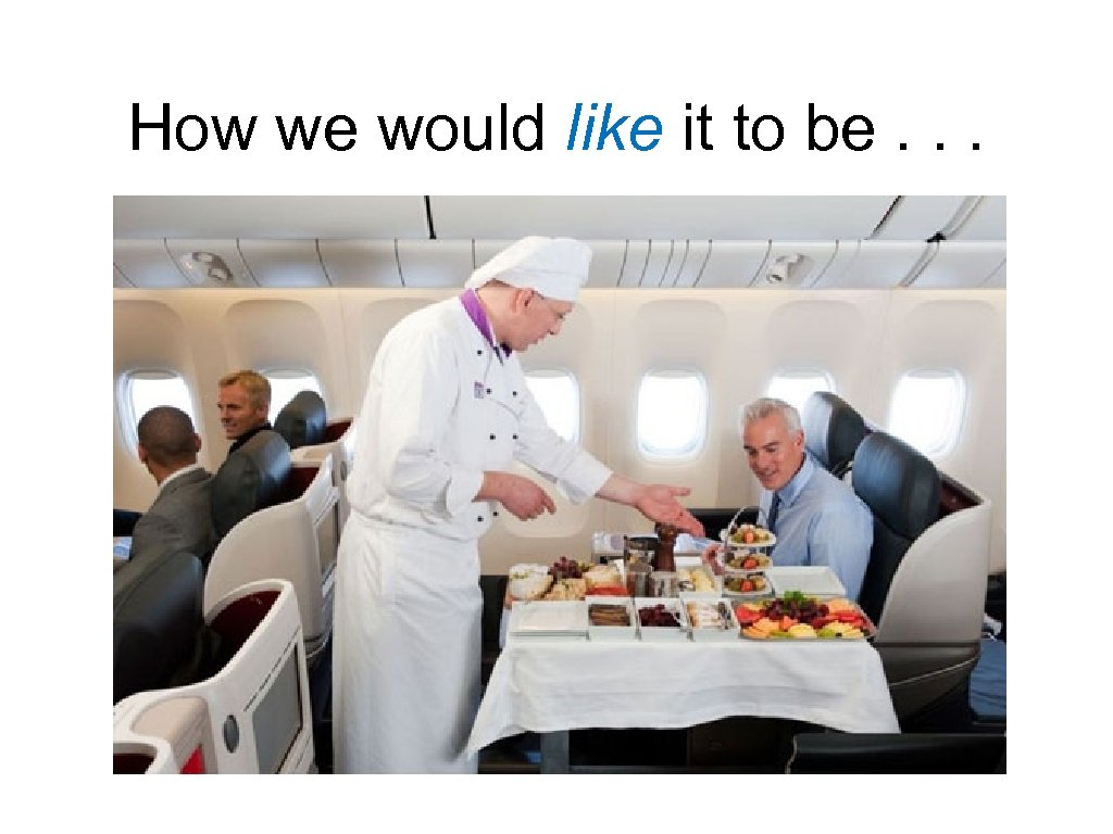 How we would like it to be. . . 