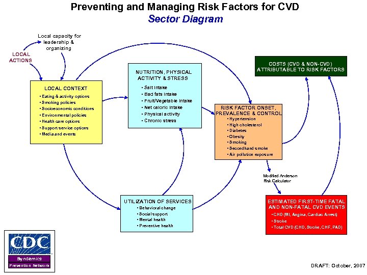 Preventing and Managing Risk Factors for CVD Sector Diagram Local capacity for leadership &