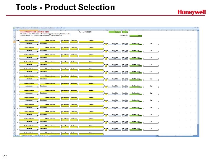 Tools - Product Selection 51 