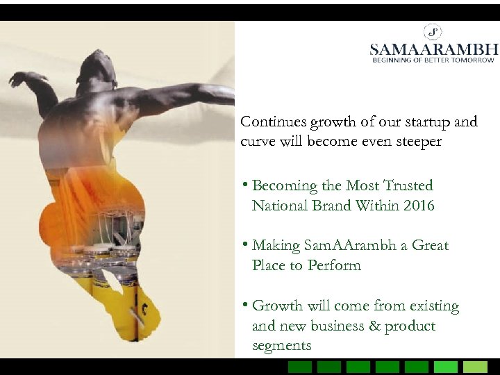 Continues growth of our startup and curve will become even steeper • Becoming the