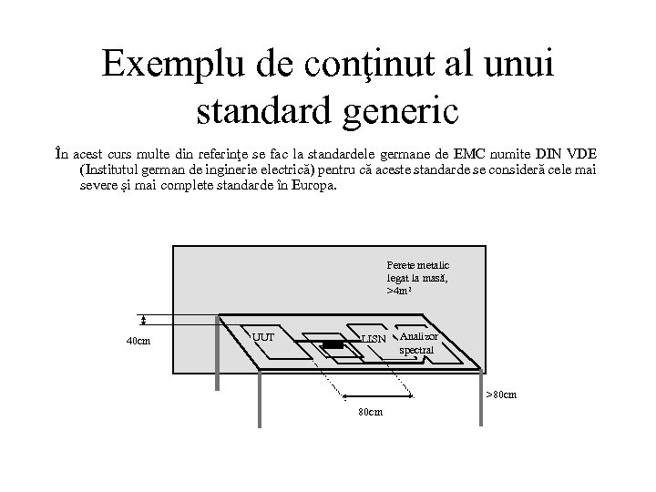 Exemplu de conţinut al unui standard generic În acest curs multe din referinţe se
