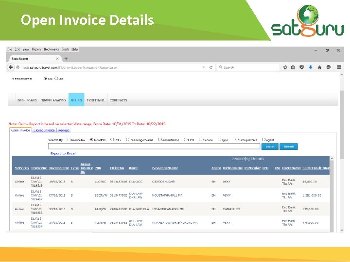 Open Invoice Details 
