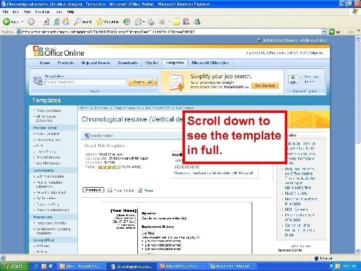 Scroll down to see the template in full. 