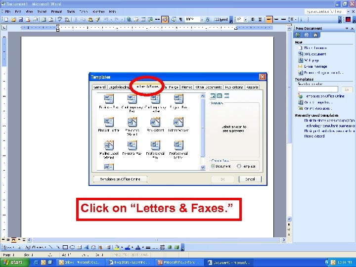 Click on “Letters & Faxes. ” 