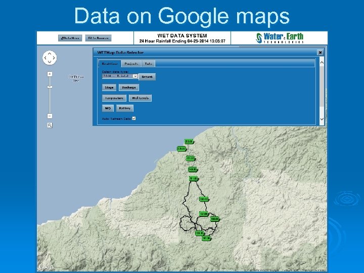 Data on Google maps 