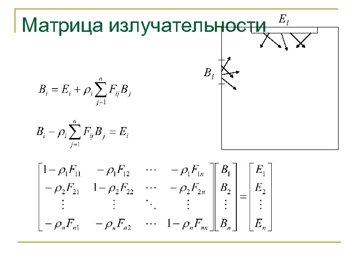 Матрица излучательности Bi Ei 