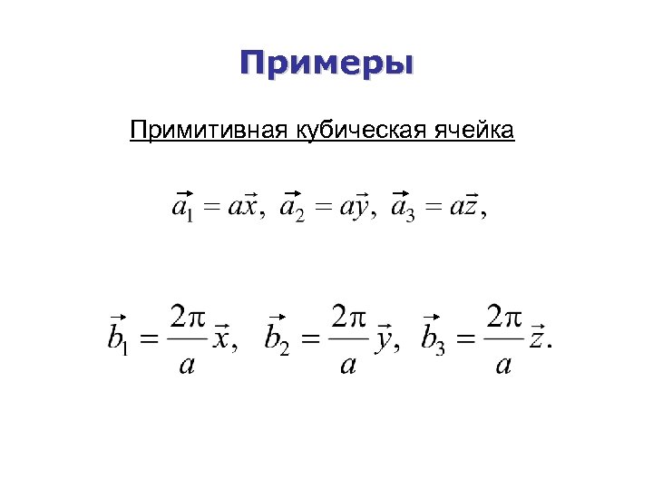 Примеры Примитивная кубическая ячейка 