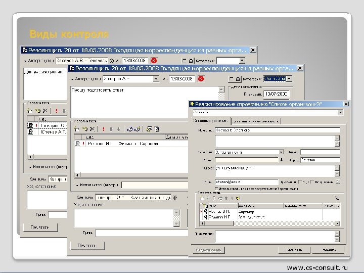 Виды контроля 