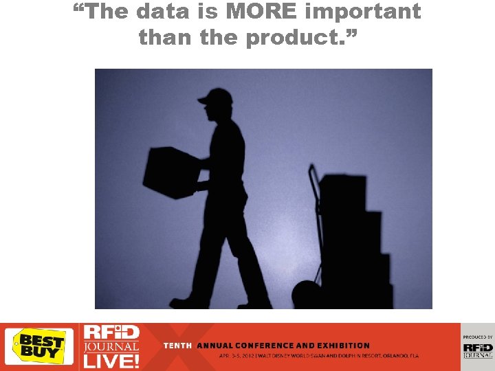 “The data is MORE important than the product. ” 