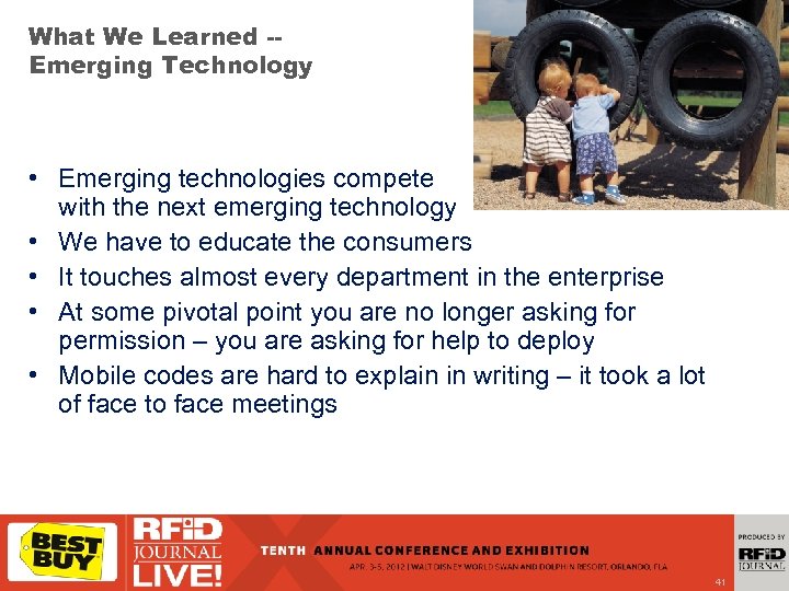 What We Learned -Emerging Technology • Emerging technologies compete with the next emerging technology