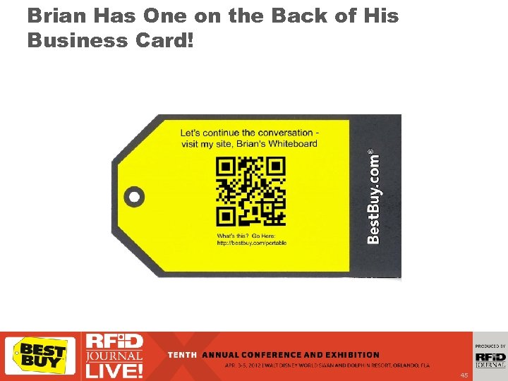 Brian Has One on the Back of His Business Card! 45 