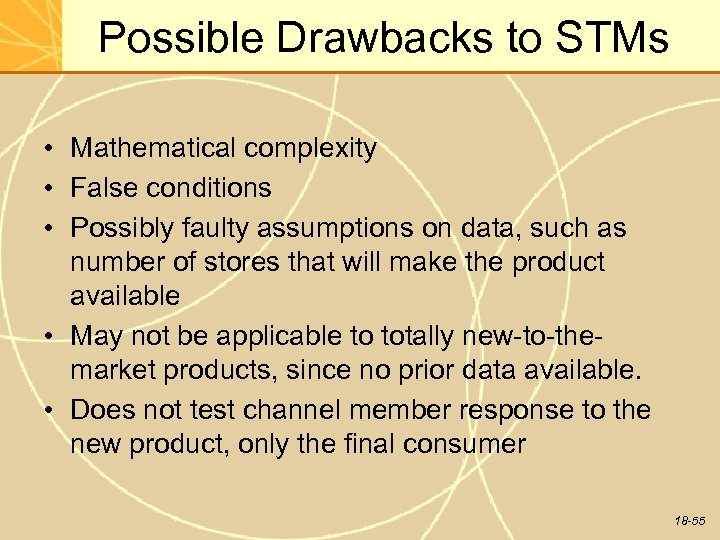 Possible Drawbacks to STMs • Mathematical complexity • False conditions • Possibly faulty assumptions