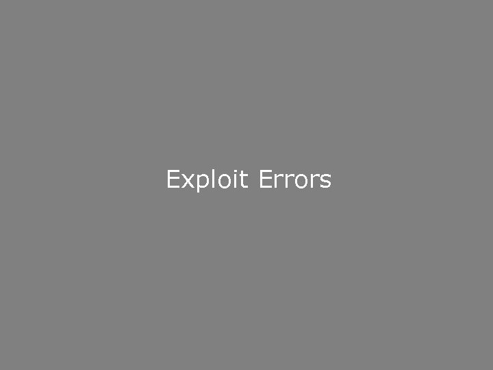 Exploit Errors 