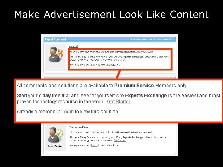 Make Advertisement Look Like Content 