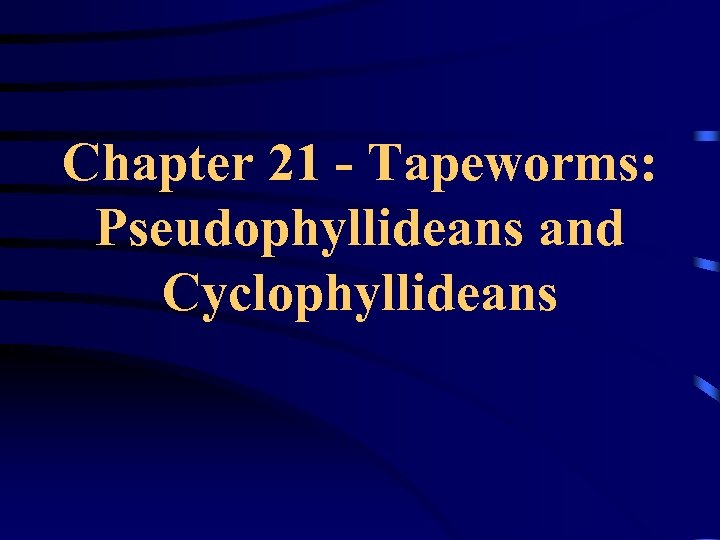 Chapter 21 - Tapeworms: Pseudophyllideans and Cyclophyllideans 