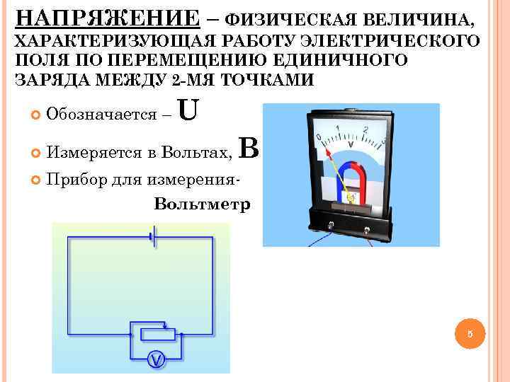 НАПРЯЖЕНИЕ – ФИЗИЧЕСКАЯ ВЕЛИЧИНА, ХАРАКТЕРИЗУЮЩАЯ РАБОТУ ЭЛЕКТРИЧЕСКОГО ПОЛЯ ПО ПЕРЕМЕЩЕНИЮ ЕДИНИЧНОГО ЗАРЯДА МЕЖДУ 2