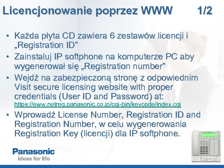 Licencjonowanie poprzez WWW 1/2 • Każda płyta CD zawiera 6 zestawów licencji i „Registration
