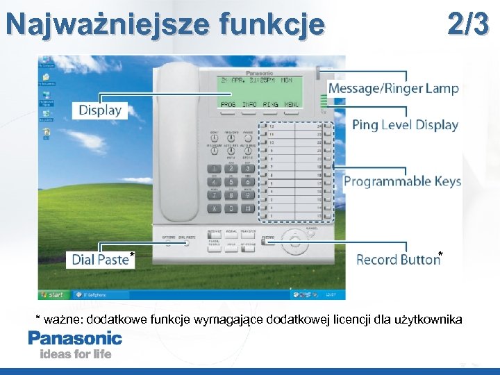 Najważniejsze funkcje * 2/3 * * ważne: dodatkowe funkcje wymagające dodatkowej licencji dla użytkownika