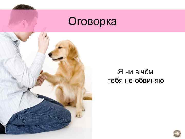 Оговорка Я ни в чём тебя не обвиняю 