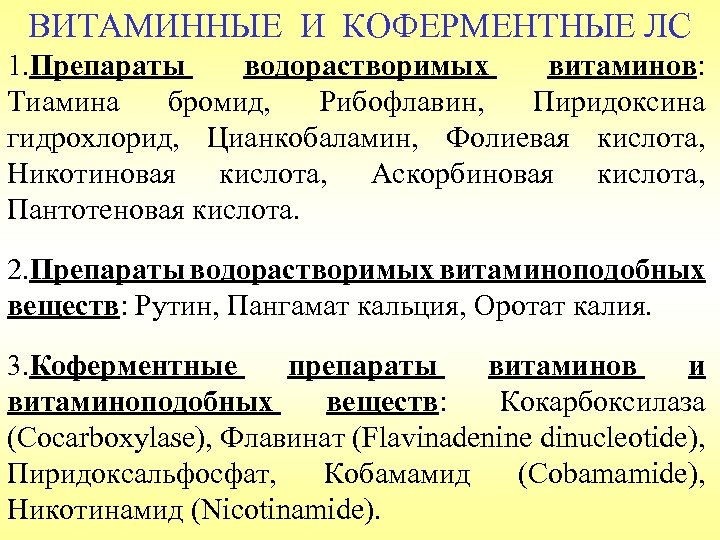 Презентация по фармакологии витаминные препараты