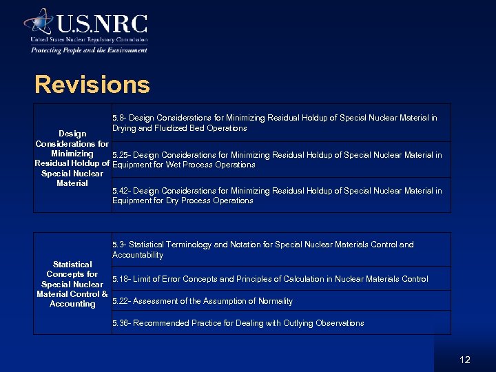 Revisions 5. 8 - Design Considerations for Minimizing Residual Holdup of Special Nuclear Material