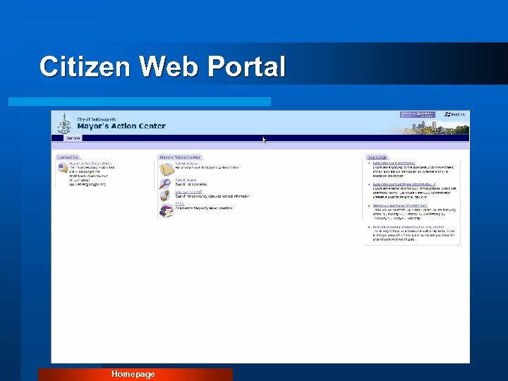 Citizen Web Portal Homepage 