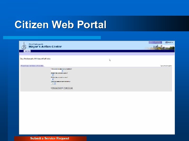 Citizen Web Portal Submit a Service Request 