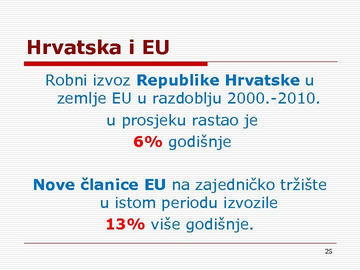 Hrvatska i EU Robni izvoz Republike Hrvatske u zemlje EU u razdoblju 2000. -2010.