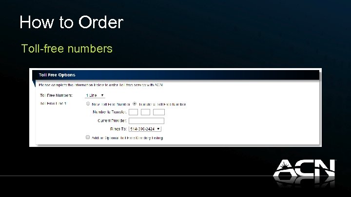 How to Order Toll-free numbers 