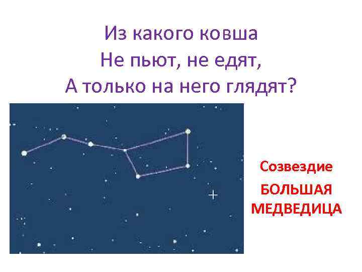 Из какого ковша Не пьют, не едят, А только на него глядят? Созвездие БОЛЬШАЯ
